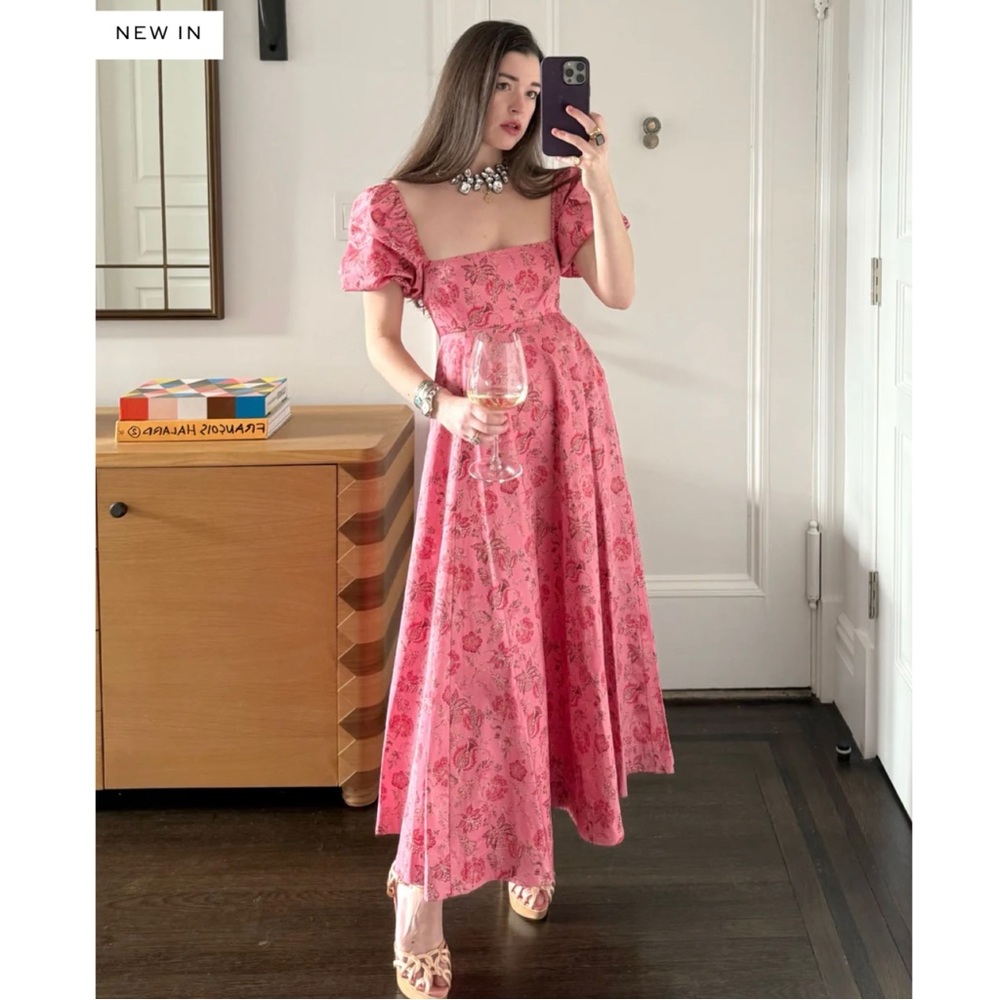Hill House Matilda Dress in Pink Pimlico Floral 🌸 Small NWT